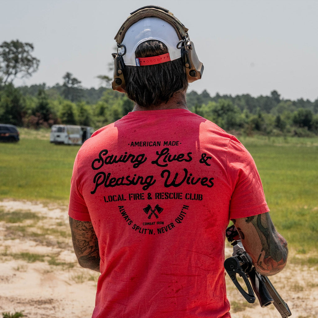 Saving Lives & Pleasing Wives Fire & Rescue Club Men's T-Shirt