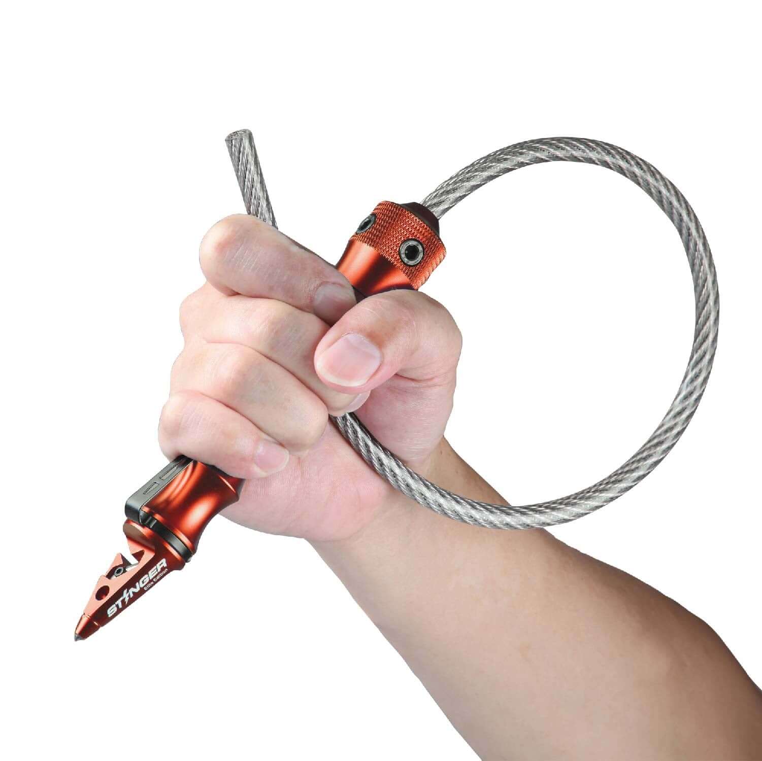 Stinger Whip Car Emergency Tool with Seat Belt Cutter and Window Breaker (Elite Edition, Orange)