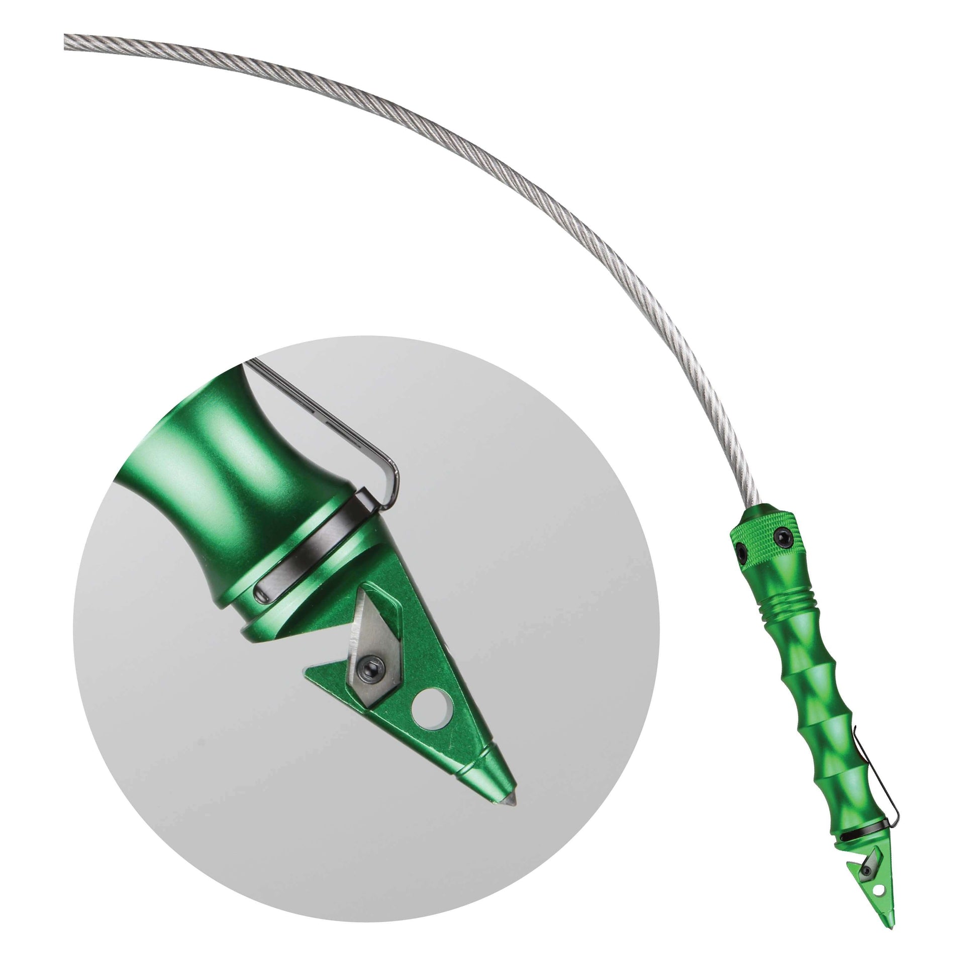 Stinger Whip Car Emergency Tool with Seat Belt Cutter and Window Breaker (Elite Edition, Green)
