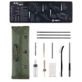 Rifle Cleaning Kit with 35.8 x 12 in Cleaning Mat Brushes Cleaning Rods Patch Canvas Pouch