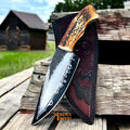 Stag Handle D2 Hunting Knife Full Tang