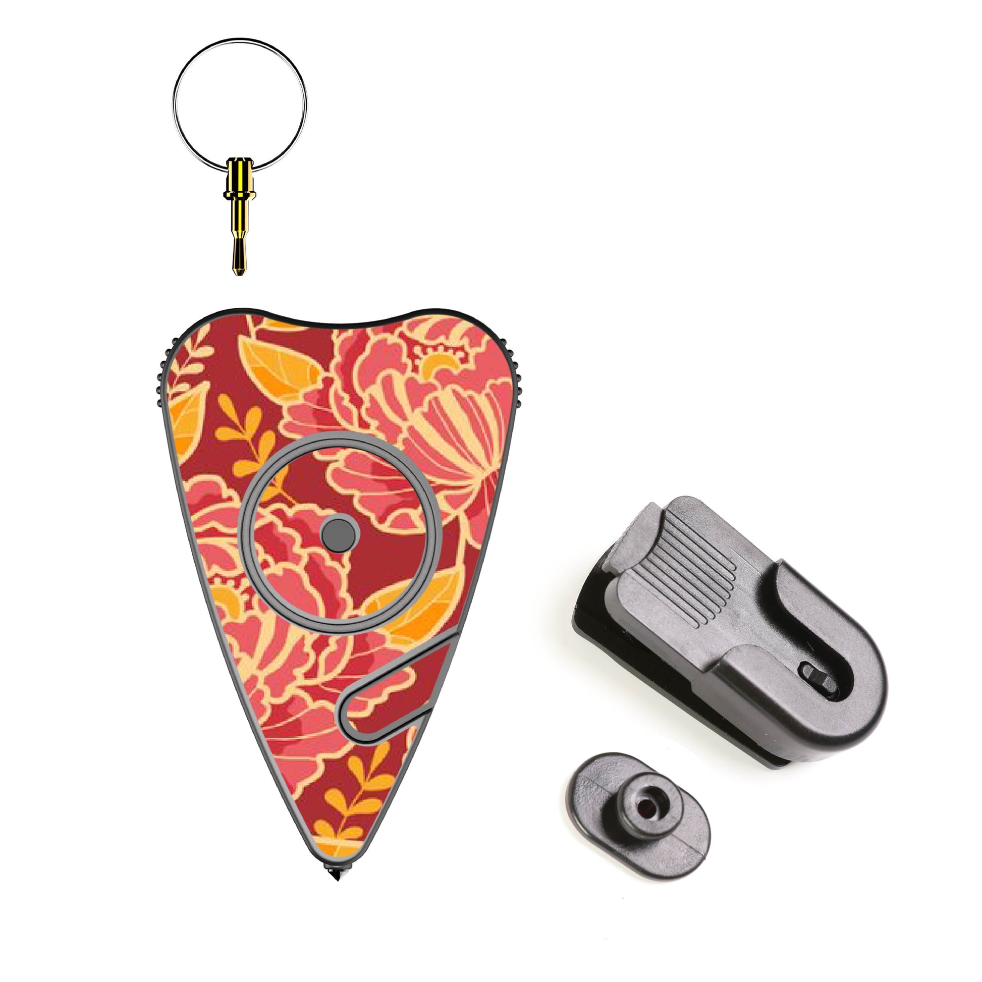 Stinger Stay Away Personal Safety Alarm Keychain Emergency Tool: Siren Alarm, Seat Belt Cutter, Glass Breaker (Peony)
