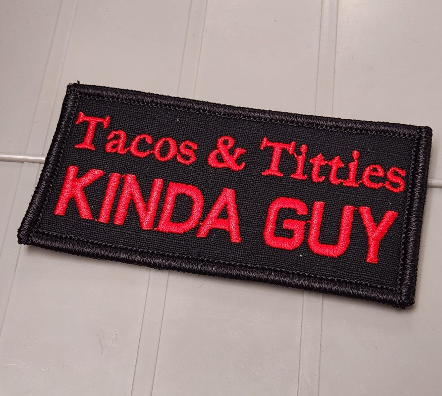 ASOS - Tacos & Titties Kinda Guy - 2x4 Patch - Black w/Red