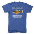 Teach A Man To Fish Heather Blue T-shirt