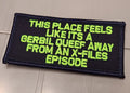 ASOS - This Place Feels Like It's A Gerbil Queef Away From An X-Files Episode - 2x4 Patch - Navy w/Neon Green