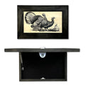 Wild Turkey Pair Gun Concealment Furniture - Handcrafted Hidden Gun Storage Wall Decor - Hidden Safe Furniture with Magnetic Lock for Quick Access & Storage - Made in USA
