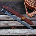 Ulfberht Damascus Viking Sword | Leather Sheath