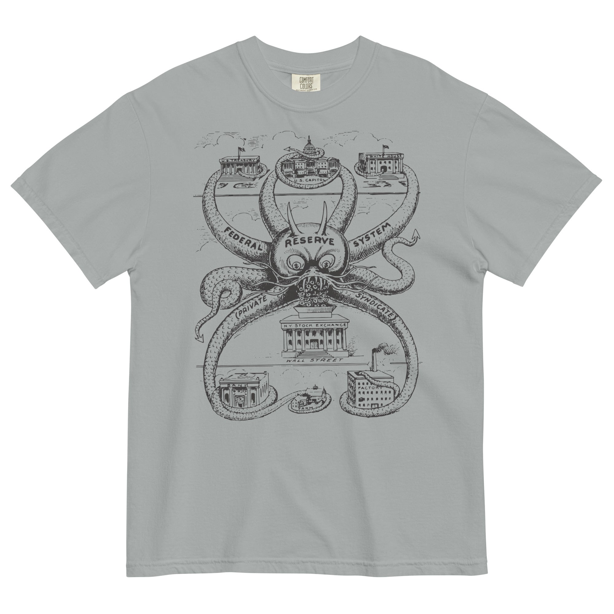 Federal Reserve Octopus Garment-dyed Heavyweight T-shirt