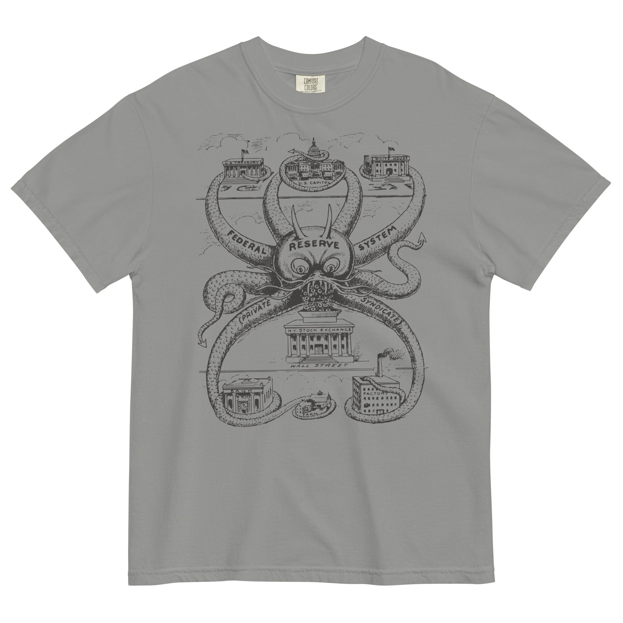 Federal Reserve Octopus Garment-dyed Heavyweight T-shirt