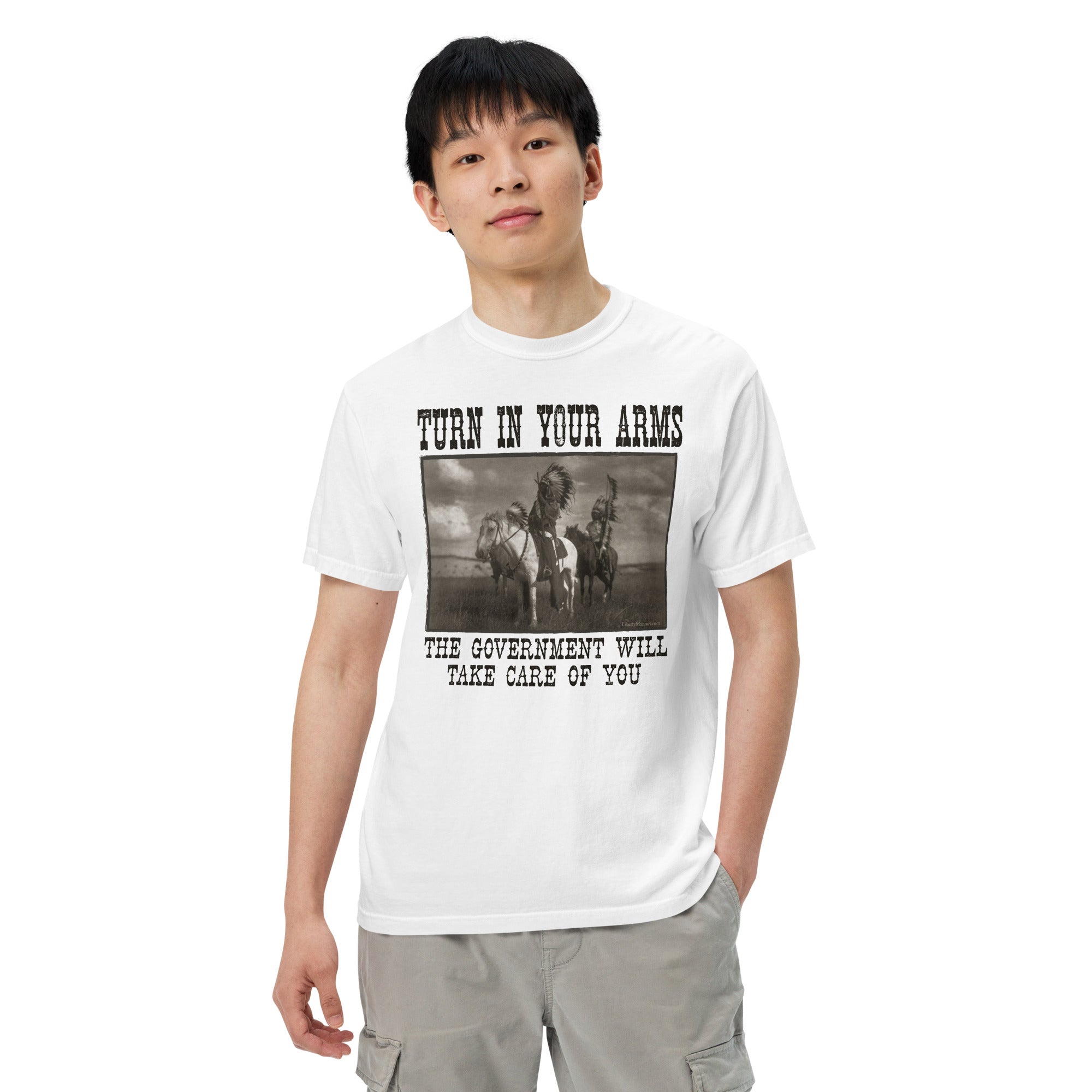 Turn In Your Arms the Government Will Take Care of You Heavyweight T-Shirt