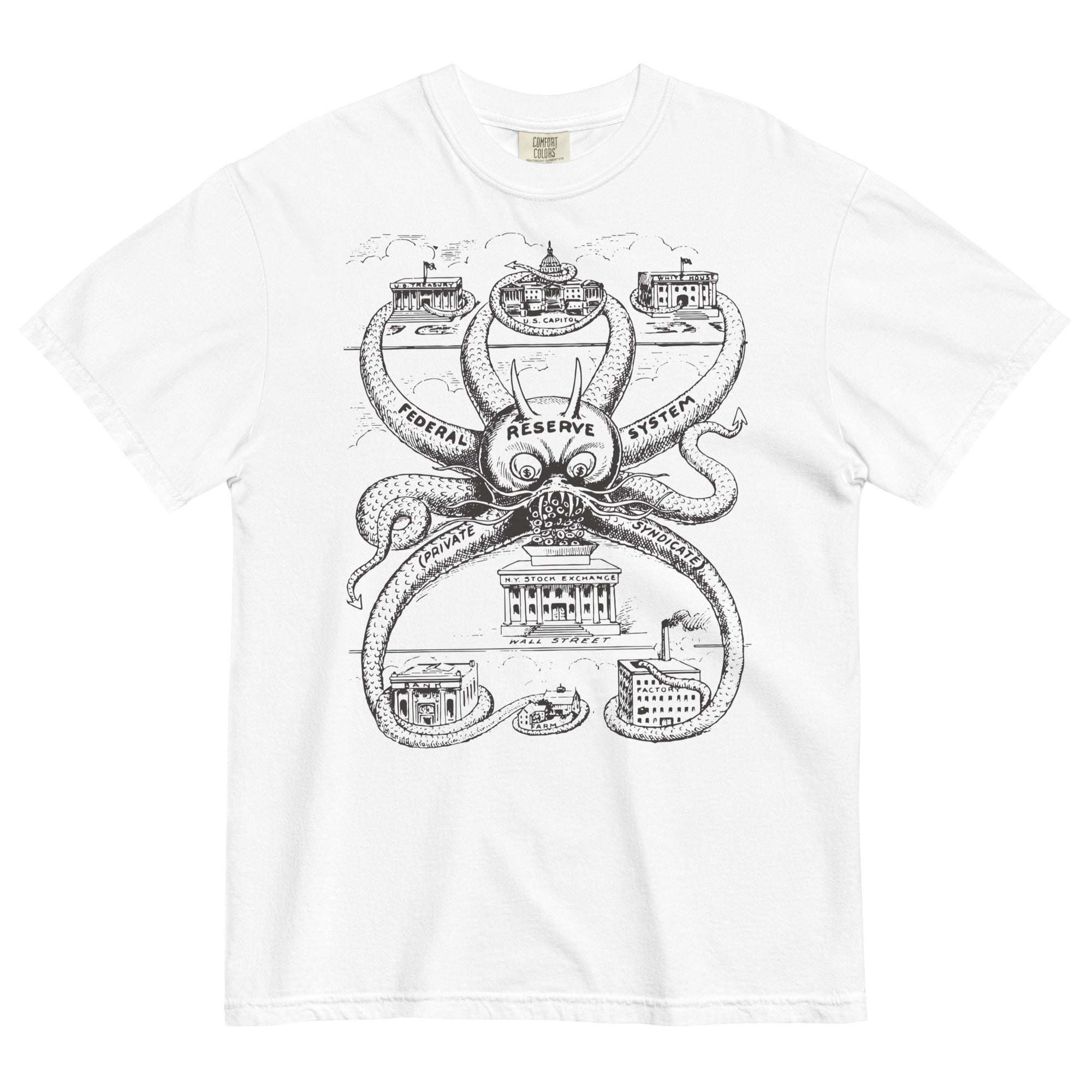 Federal Reserve Octopus Garment-dyed Heavyweight T-shirt