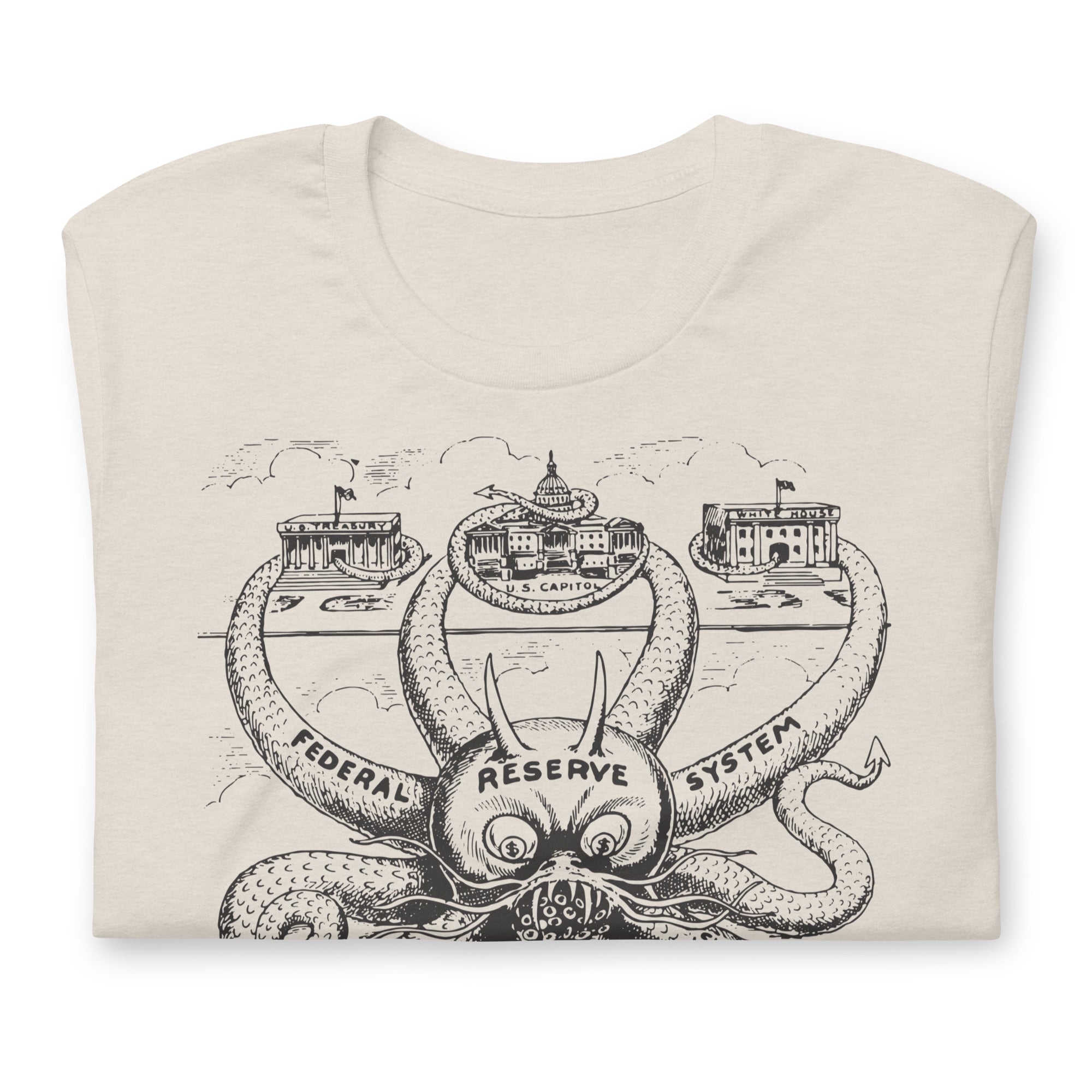 Federal Reserve Octopus Vintage Short-Sleeve Graphic T-Shirt