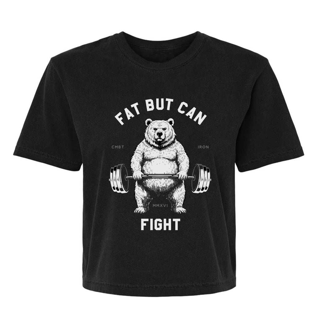 Fat But Can Fight Women's Heavyweight Crop Tee