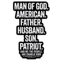 Man Of God. | Charlie Kirk Support Decal