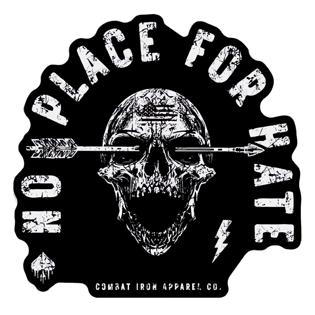 No Place For Hate Skull Decal