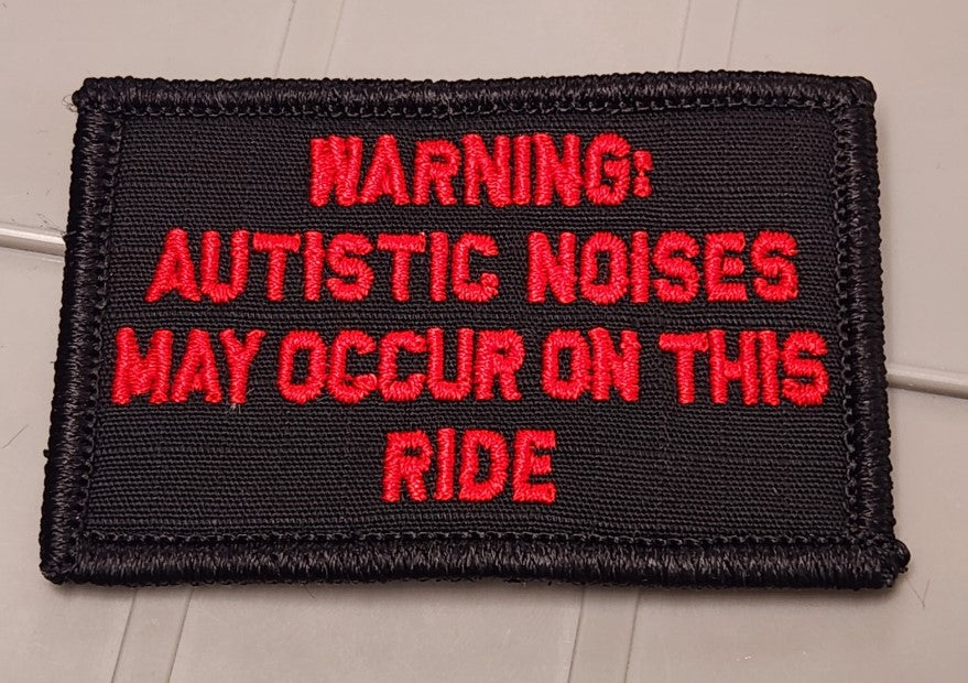 ASOS - Warning: Autistic Noises May Occur On This Ride - 2x3 - Black w/Red