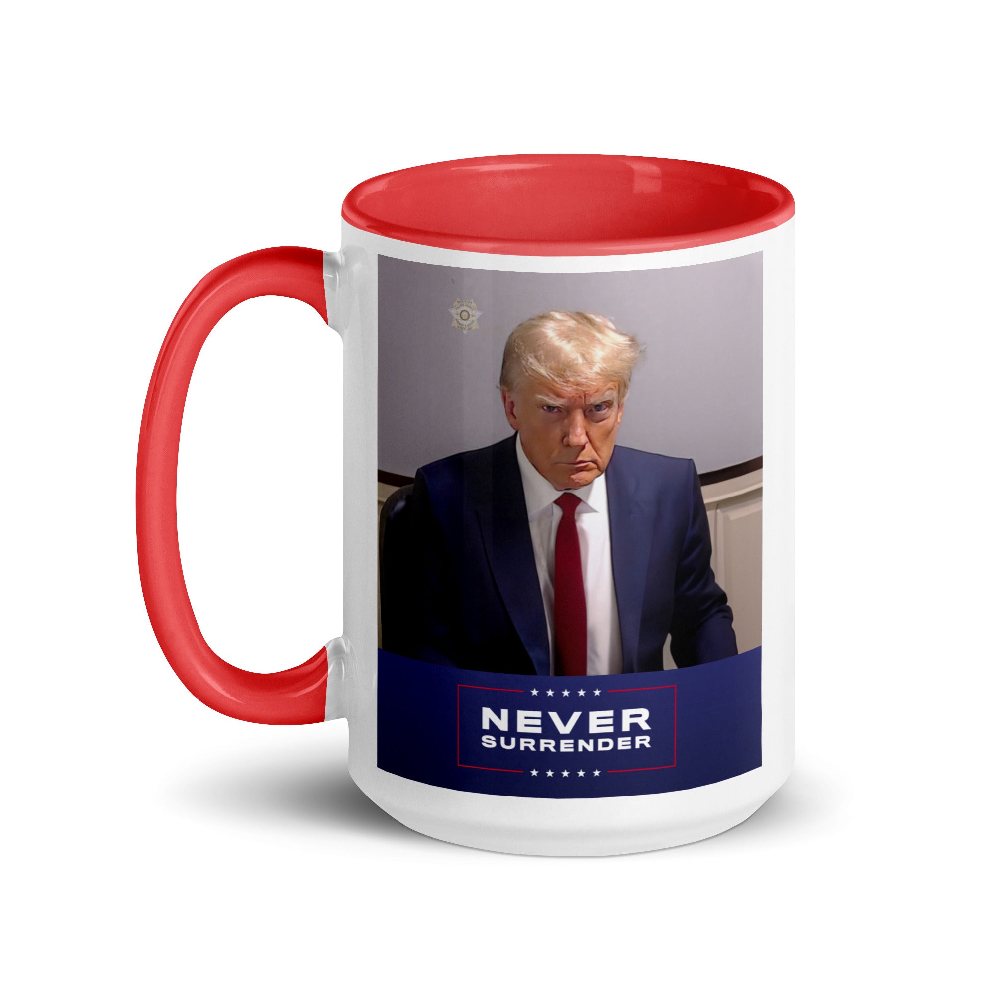 Trump Mugshot Never Surrender Mug