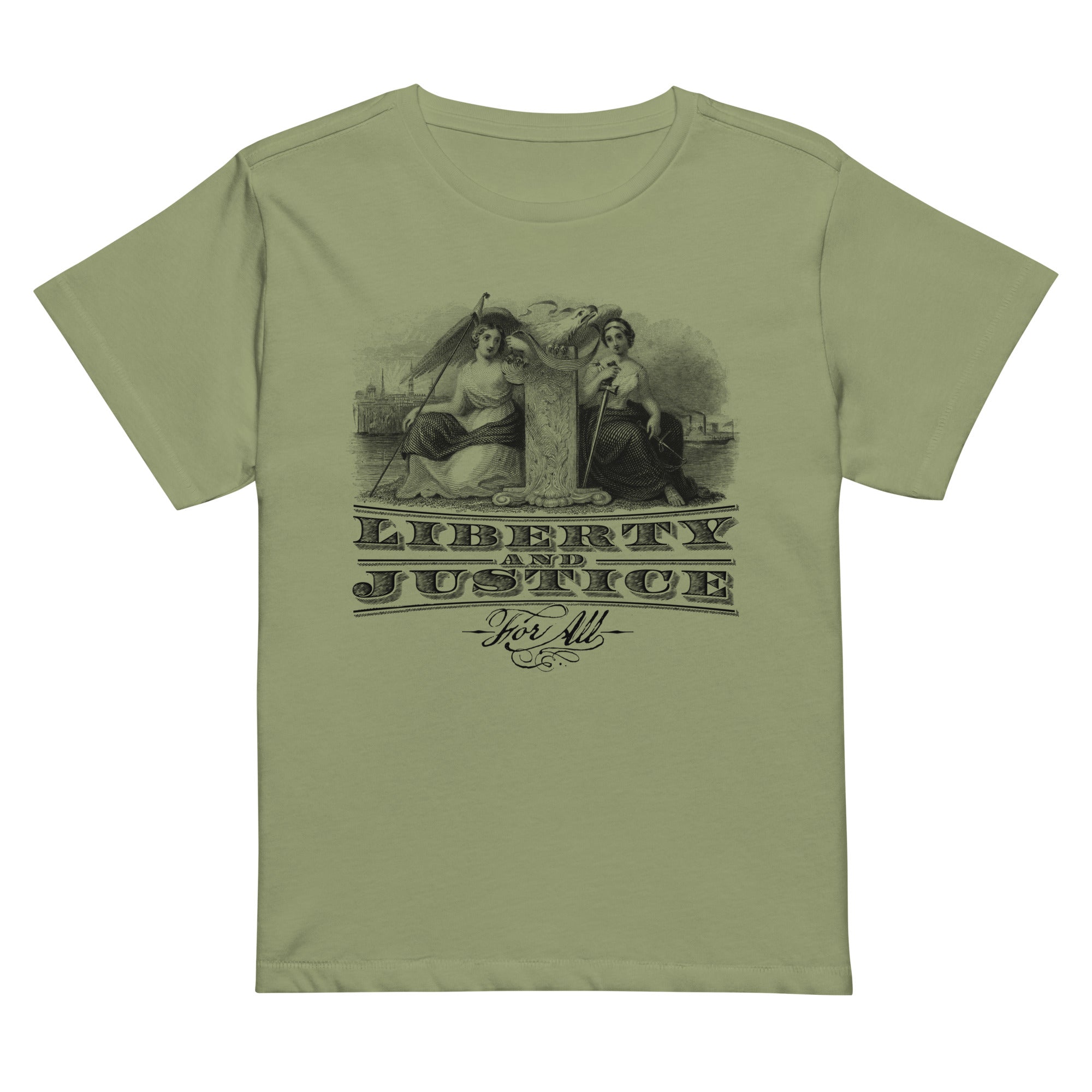 Liberty and Justice Women’s high-waisted t-shirt