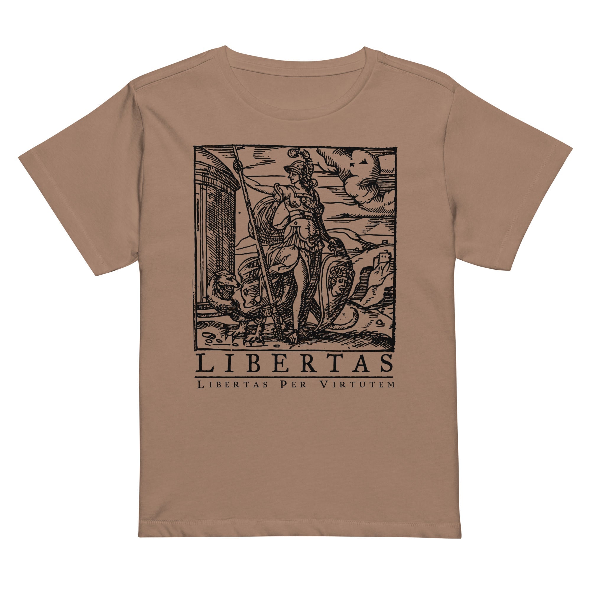 Libertas Freedom Through Virtue Women’s High-Waisted T-shirt