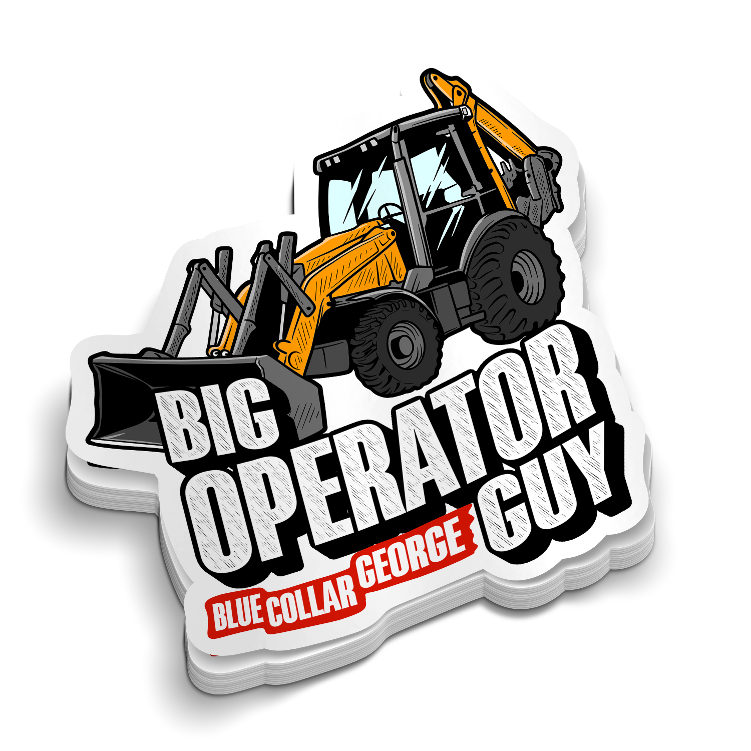 Blue Collar George - Big Operator Hard Hat Decal
